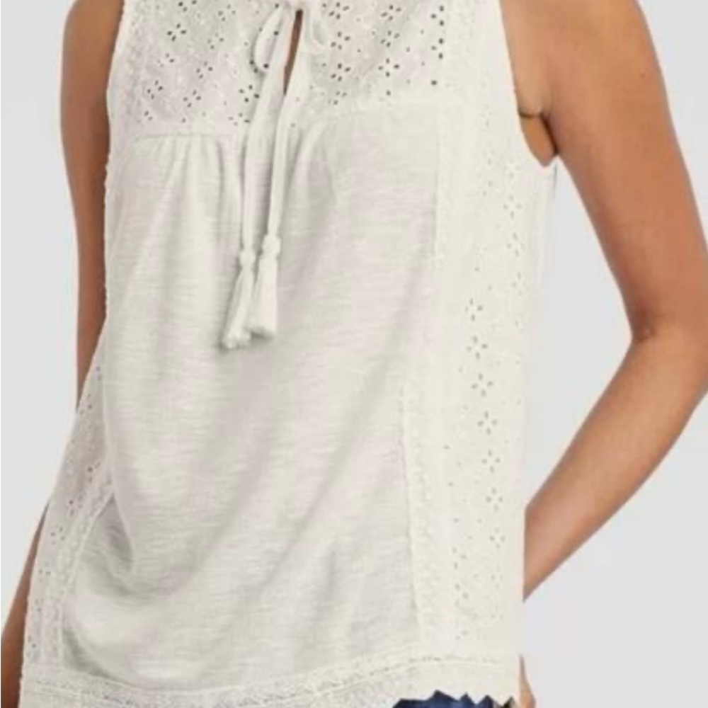 Knox Rose Women's Ribbed Tank Top White Sleeveless NWT